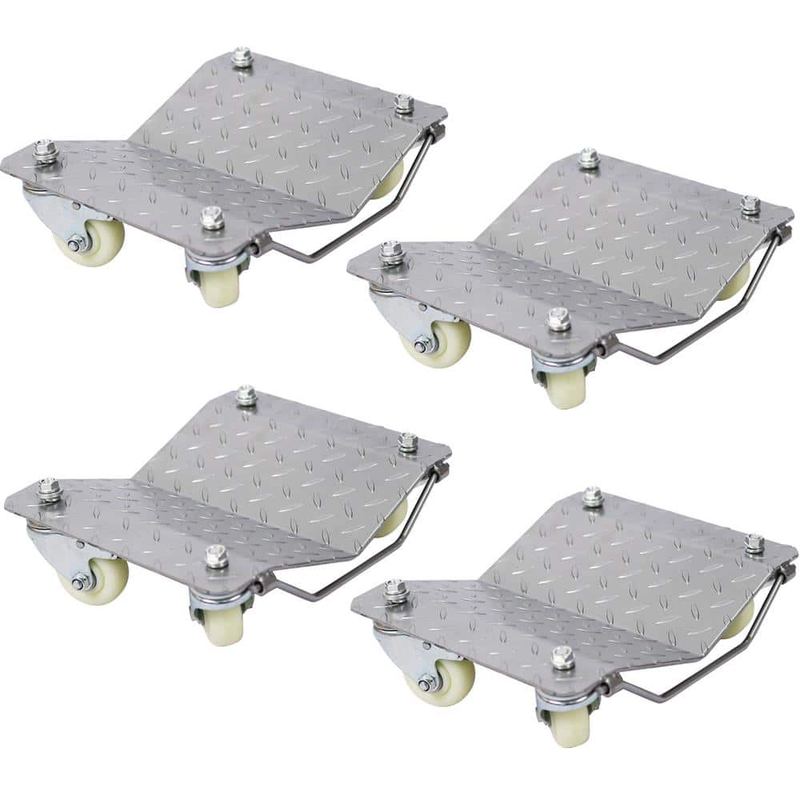 Damodpoy - 6000 lbs. Capacity Heavy-Duty Powder Coated Steel Construction Vehicle Dollies (4-Pack)