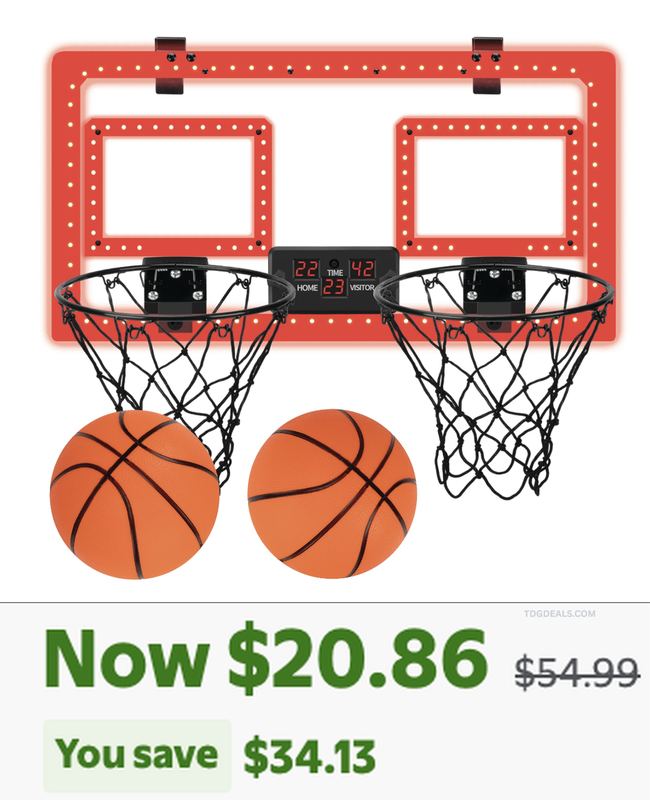 $20.86 OVER-THE-DOOR DUAL HOOP BASKETBALL