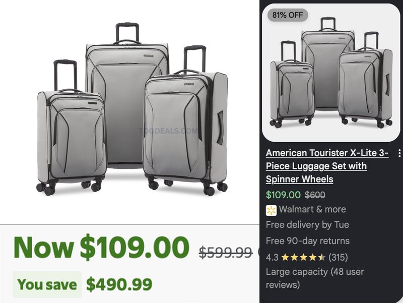 $599.99 LUGGAGE SET FOR $109 👀🧳