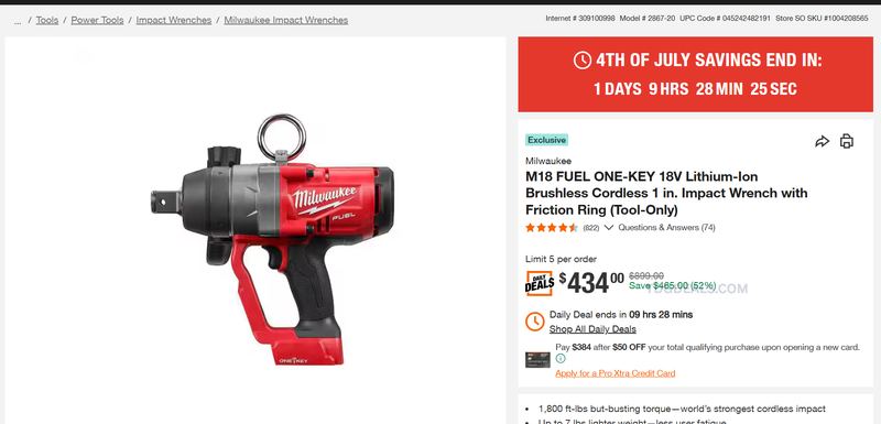 MILWAUKEE 1” IMPACT WRENCH DEAL 🛠️