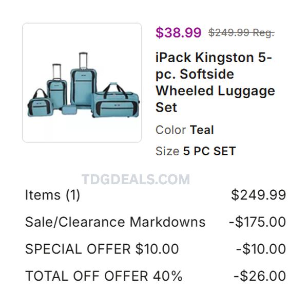 5-PIECE LUGGAGE SET ONLY $38.99 ✈️