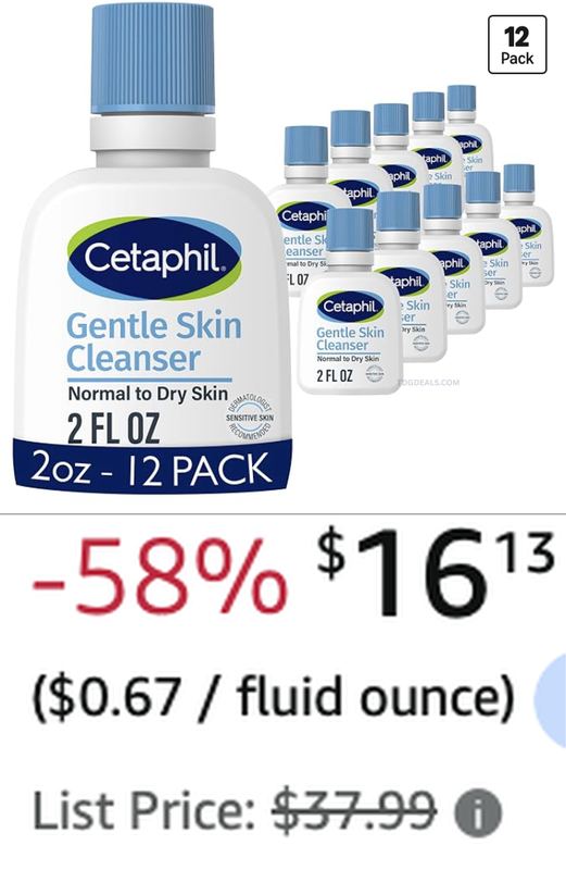 $37.99 CETAPHIL GENTLE SKIN CLEANSER FOR $16.13