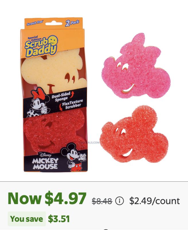 MICKEY & MINNIE SCRUB DADDY 2-PACK NOW $4.97