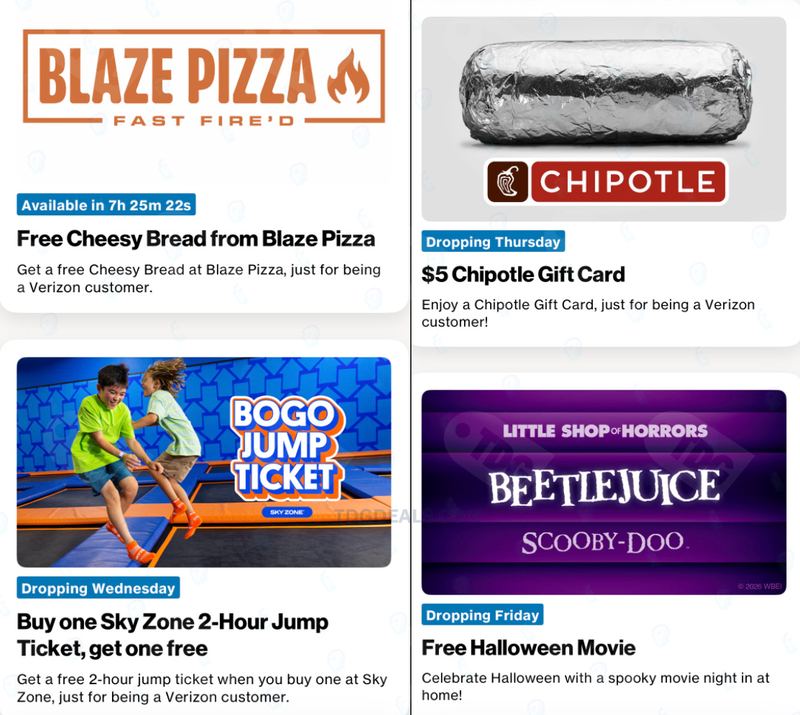 FREE $5 CHIPOTLE & MORE FOR VERIZON CUSTOMERS