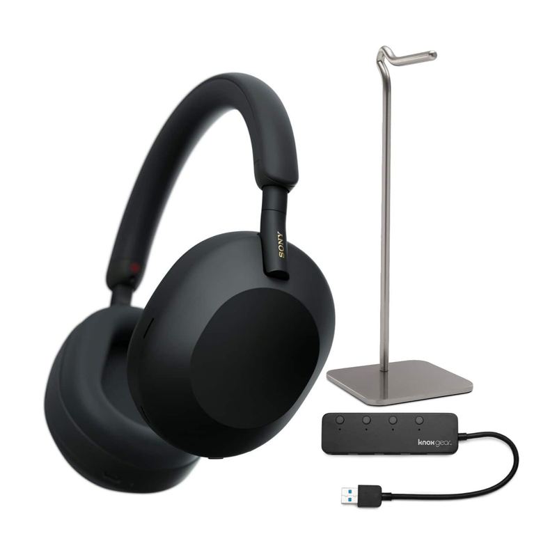 Sony - WH-1000XM5 Wireless Noise Canceling Over-Ear Headphones Bundle - Black