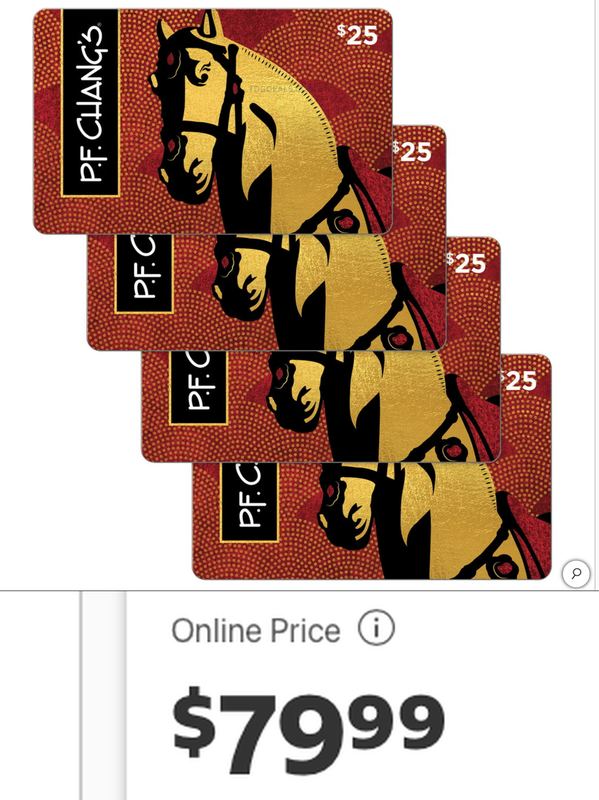 FOOD DEAL: $100 IN P.F. CHANG'S GIFT CARDS FOR $79.99 AT COSTCO
