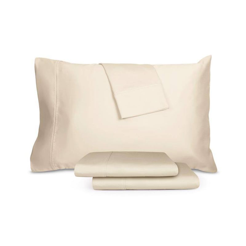 CELLIANT - Infrared Wellness 4-Piece Solid Cotton Blend Queen Tan Sheet Set
