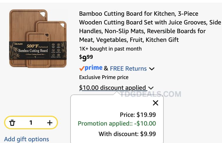 $10 BAMBOO CUTTING BOARD SET