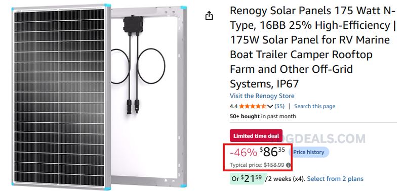 46% OFF RENOGY SOLAR PANEL ☀️