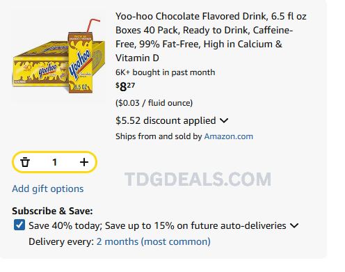 YOO-HOO UNDER $9 🍫