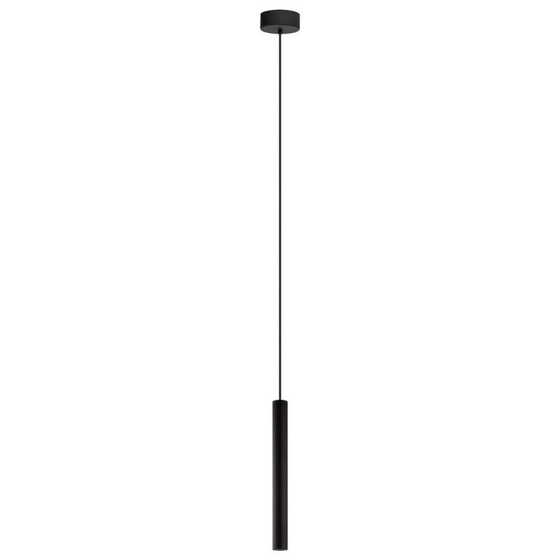 Eglo - Tortoreto 1.57 in. W x 15.72 in. H Integrated LED Matte Black Pendant with Metal Cylinder Shade