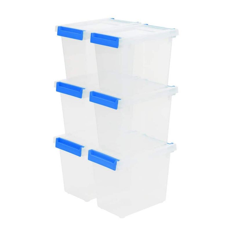 IRIS - 3 qt. Plastic Storage Clip Box, Clear (6-Pack)