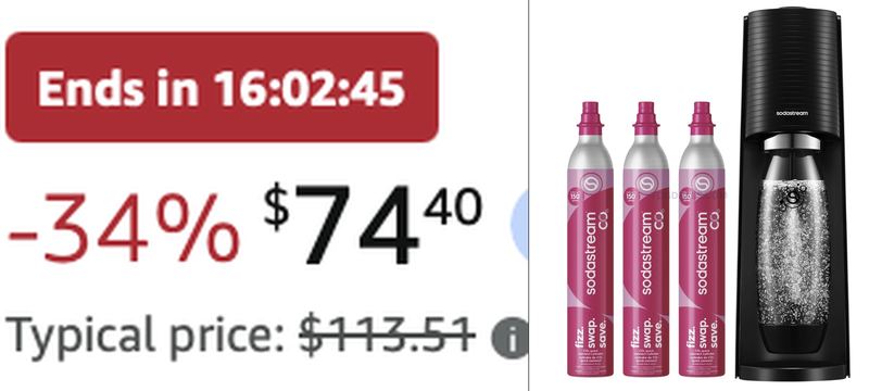 $113.51 SODASTREAM TERRA CO2 BUNDLE NOW $74.40
