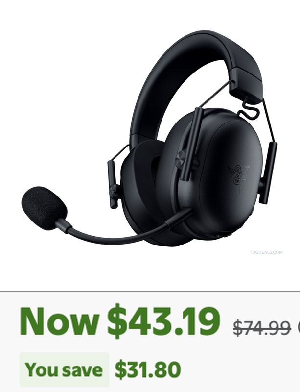$74.99 RAZER WIRELESS GAMING HEADSET FOR PC NOW $43.19