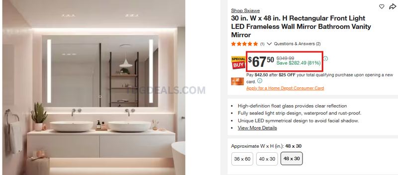 81% OFF LED BATHROOM MIRROR 🚿