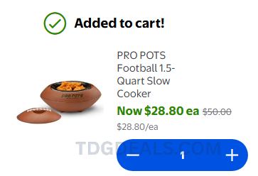 PRO POTS FOOTBALL SLOW COOKER — $28.80