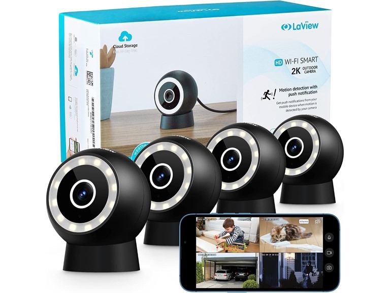 76% OFF: La View B5 2K Indoor/Outdoor Security Camera 4PK