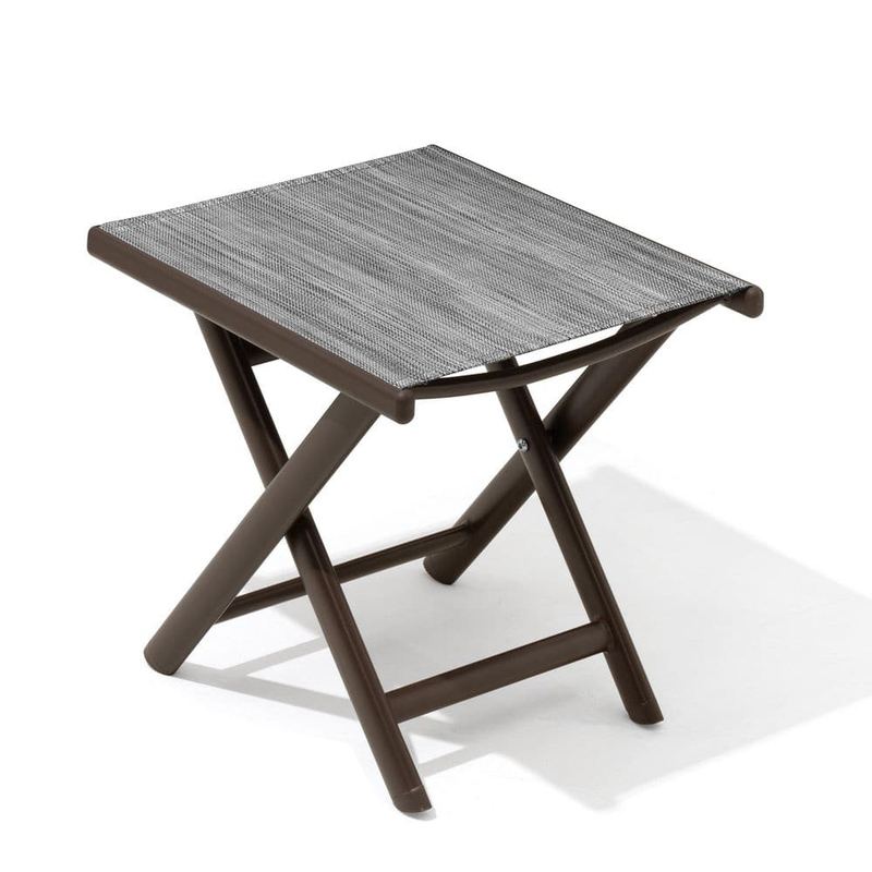 Pellebant - Rectangle Aluminum 16.3 in. H Foldable Outdoor Side Table in Black and Gray