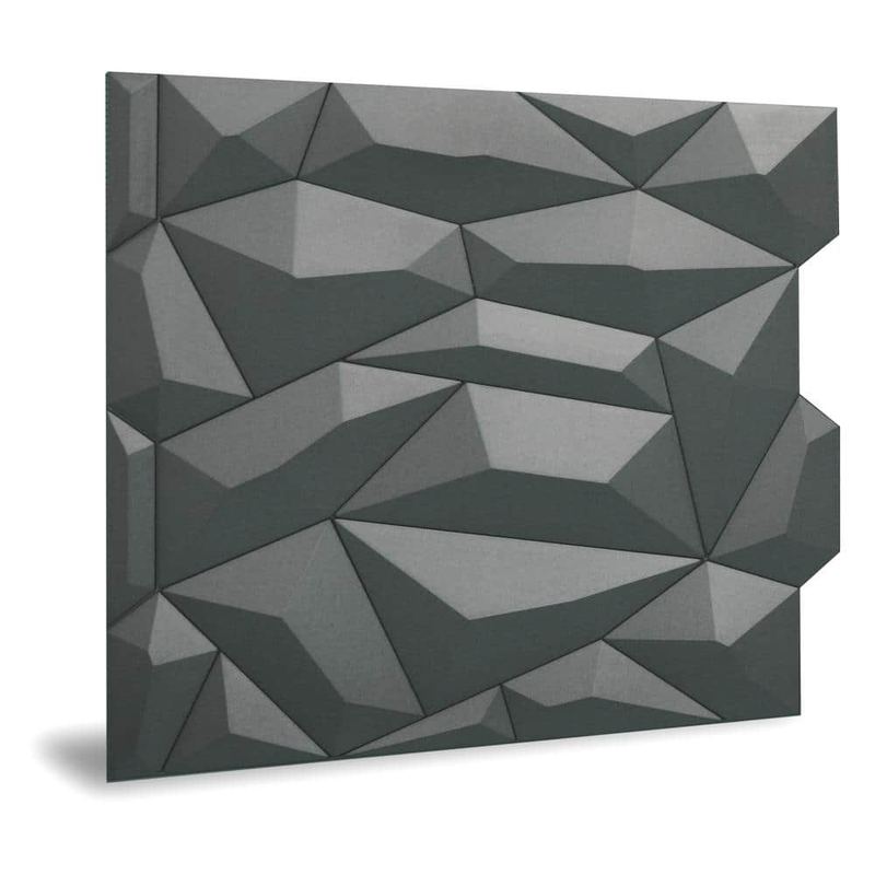 24 in. x 24 in. Glacier PVC Seamless 3D Wall Panels in Smoked Gray 12-Pieces