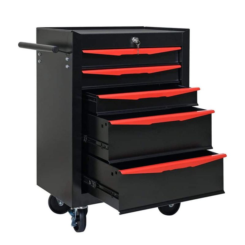 Damodpoy - 13 in. Rolling Metal Tool Chest with 4-Drawers, 20 in. 4-Drawer Tool Chest Cabinet with Ball Bearing Drawer Slides