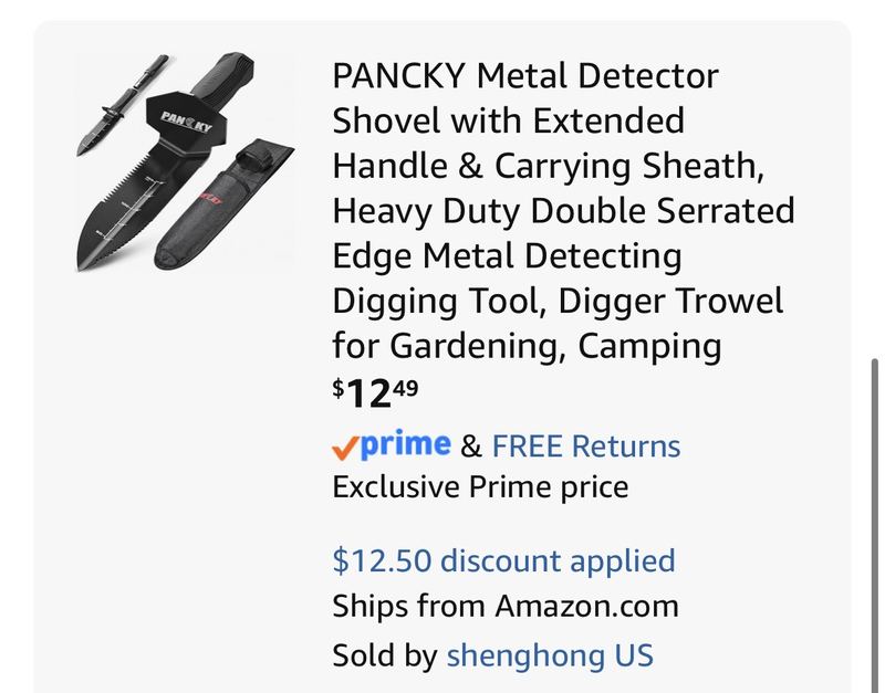 Metal Detector Shovel for $12