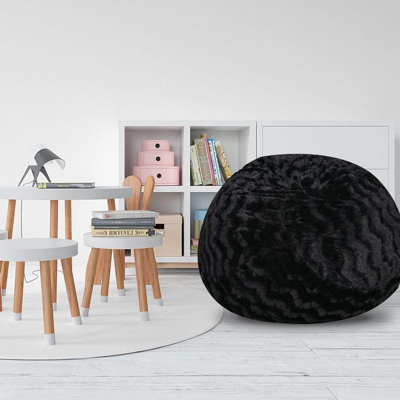 Seafuloy - Gray Polyester Bean Bag Chair for Primary Living Space