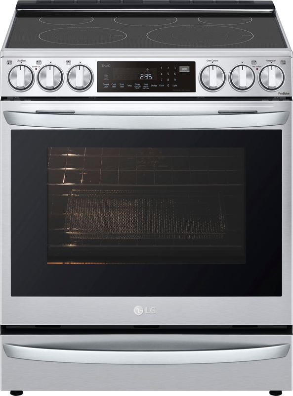 LG - 30-in Wide 6.3 Cu. Ft. Smart Slide-In True Convection Range with 5 Elements, EasyClean and Air Sous Vide - Stainless Steel