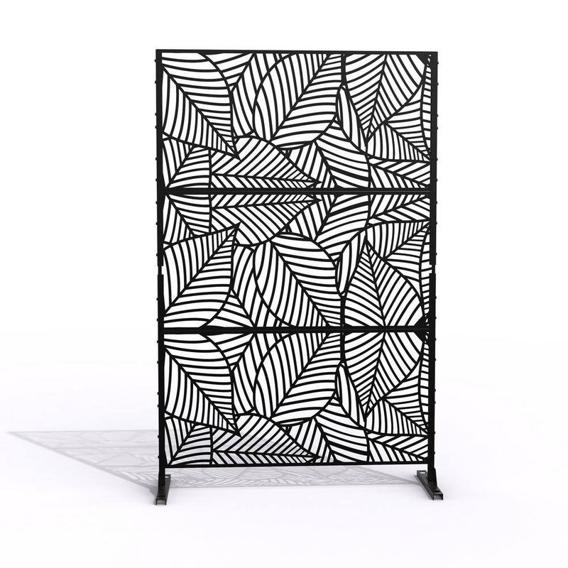 Uixe - 76 in. Galvanized Steel Garden Fence Outdoor Privacy Screen Garden Screen Panels