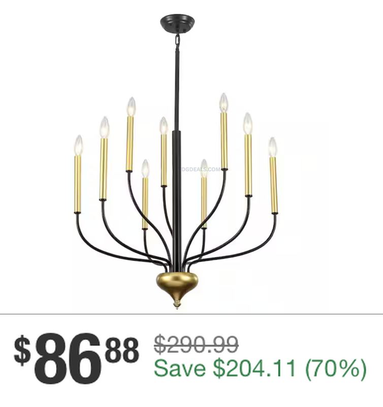 70% OFF GOLD CANDLE-STYLE CHANDELIER @ HOME DEPOT 🏡