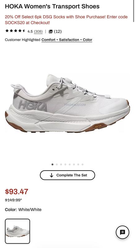 $93 HOKA Women’s Transport Shoes 👟