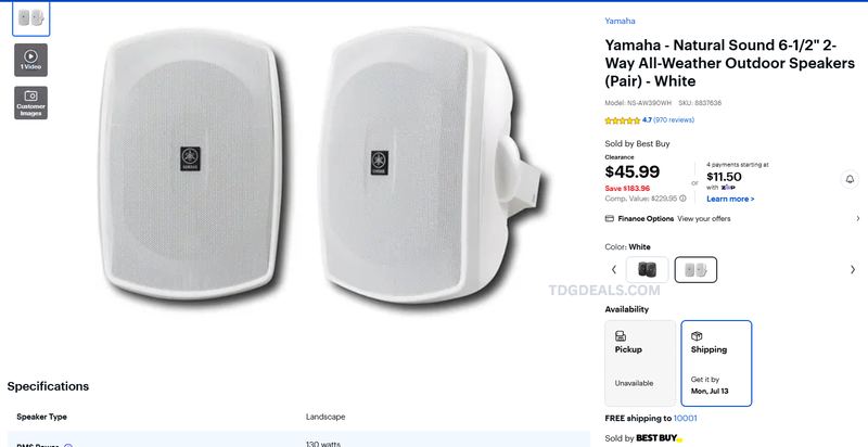 YAMAHA OUTDOOR SPEAKER DEAL 🔊