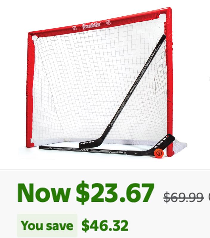 $69.99 FRANKLIN NHL YOUTH STREET HOCKEY SET NOW $23.67