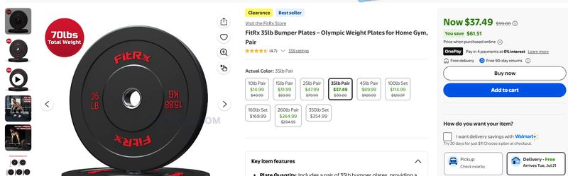 FITRX BUMPER PLATES CLEARANCE