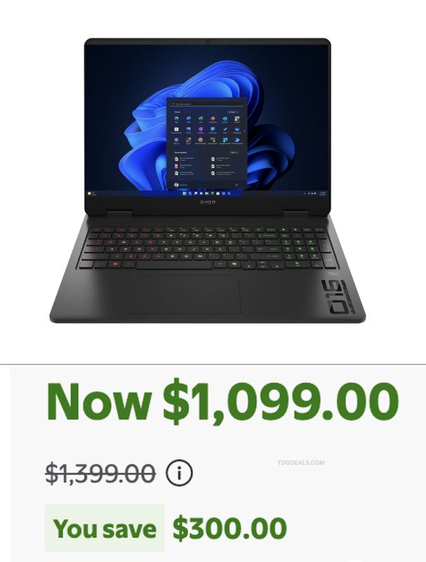 $1,099 OMEN 16" RTX 5050 GAMING LAPTOP @ WALMART