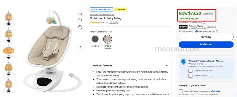 BABY SWING DEAL: $73.20 👀