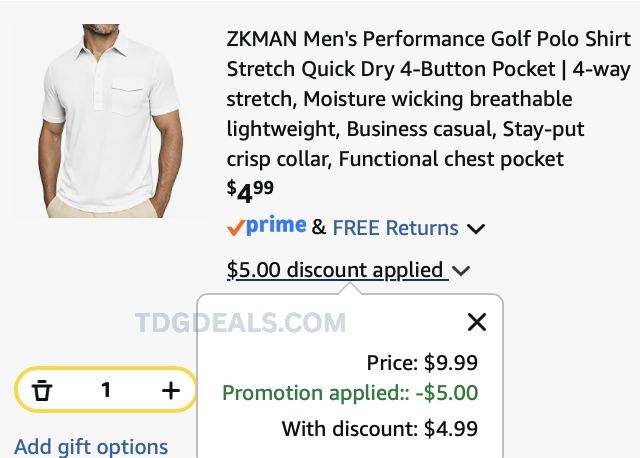MEN'S GOLF POLO FOR $5