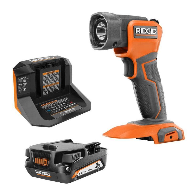 RIDGID - 18V LED Worklight Kit with 2.0 Ah Battery and Charger