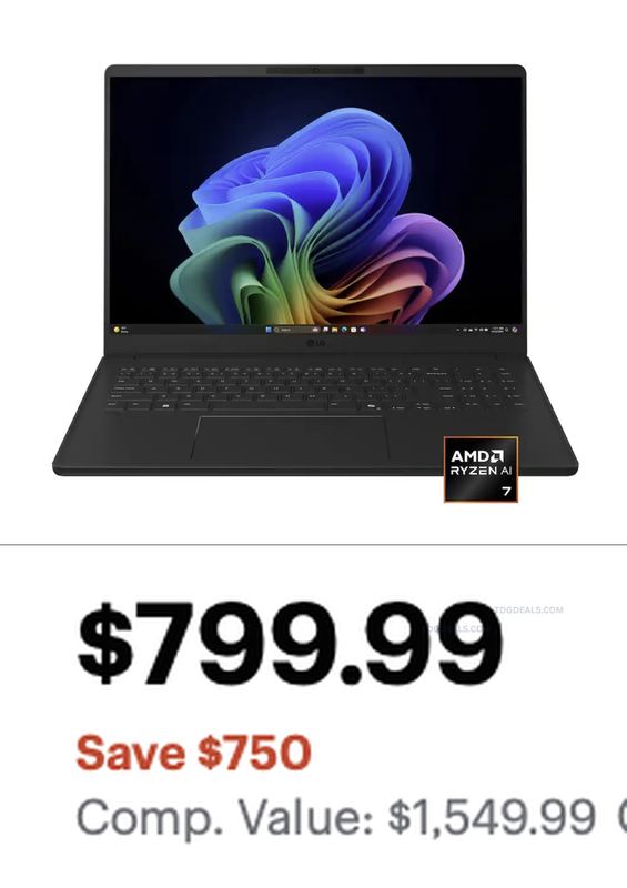 $750 OFF LG GRAM BOOK 16" WAS $1,549.99