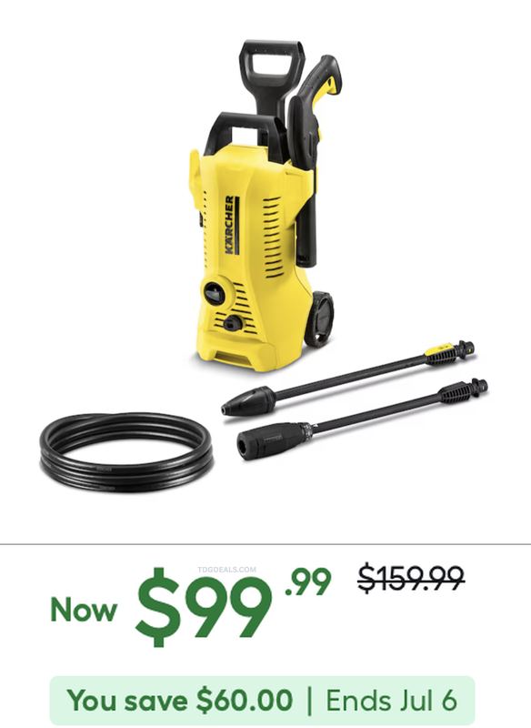 $159.99 KARCHER PRESSURE WASHER FOR $99.99