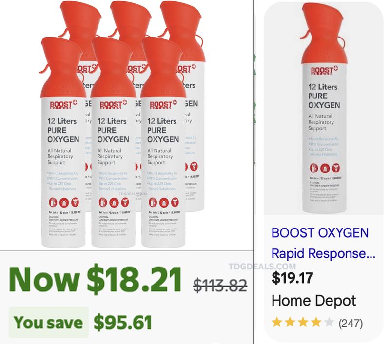 $113.82 BOOST OXYGEN 6-PACK DROPPED TO $18.21