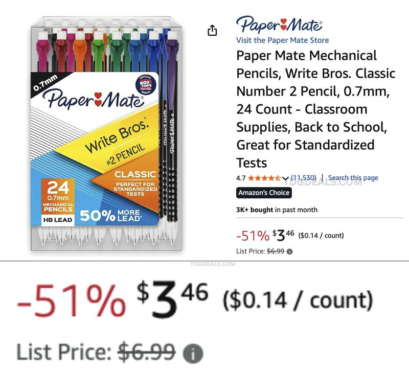 $3.46 PAPER MATE WRITE BROS. MECHANICAL PENCILS