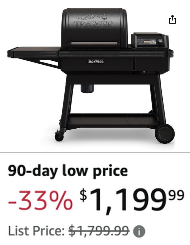-33% OFF TRAEGER IRONWOOD PELLET SMOKER GRILL