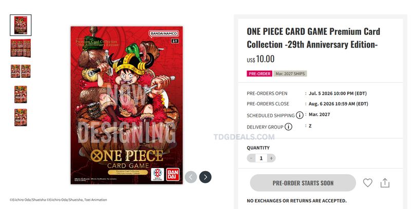 ONE PIECE 29th Anniversary Promo Card drops today 🚨
