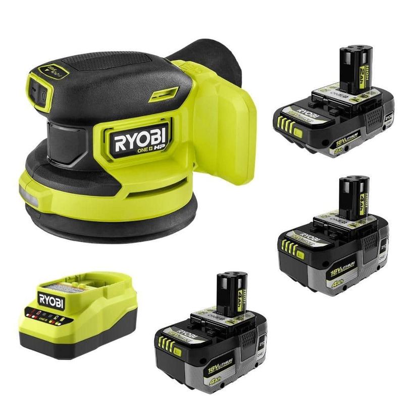 RYOBI - ONE+ HP 18V Brushless Cordless 5in ROS Kit w/3 Batteries