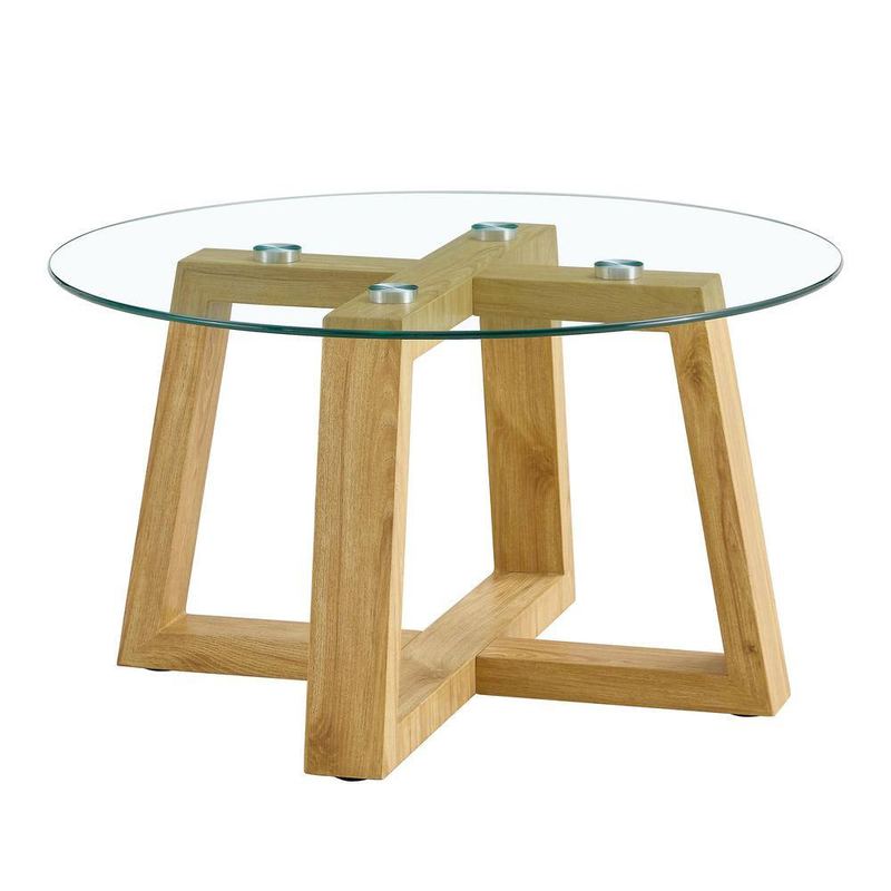 Polibi - Modern 31.5 in. Transparent Round Glass Coffee Table
