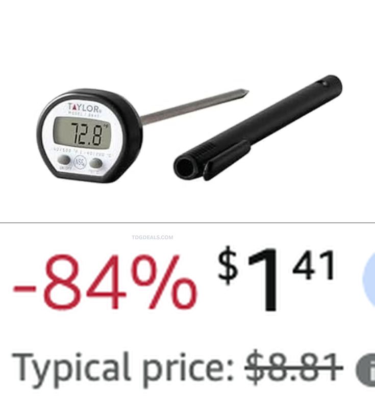 $1.41 Taylor Digital Instant Read Meat Food Grill BBQ Kitchen Cooking Thermometer With Pocket 🧑‍🍳