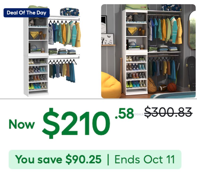 $90 OFF A CLOSETMAID CLOSET SYSTEM AT LOWE'S