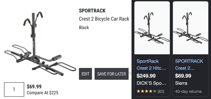 THIS $200+ CAR BIKE RACK IS $69.99 AT SIERRA