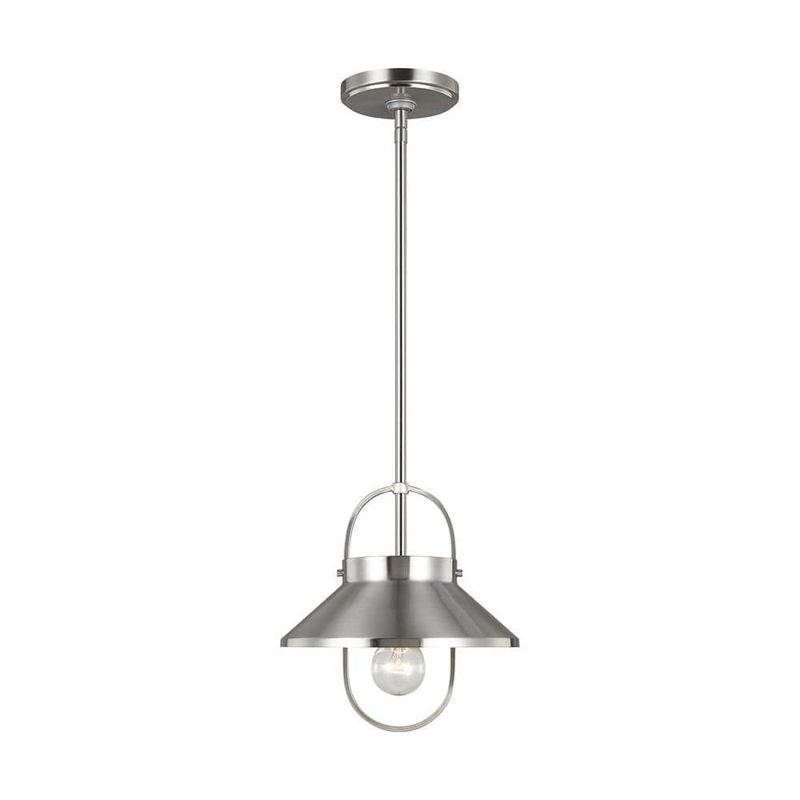 Generation Lighting - Dormer 1-Light Brushed Nickel Pendant with Metal Shade