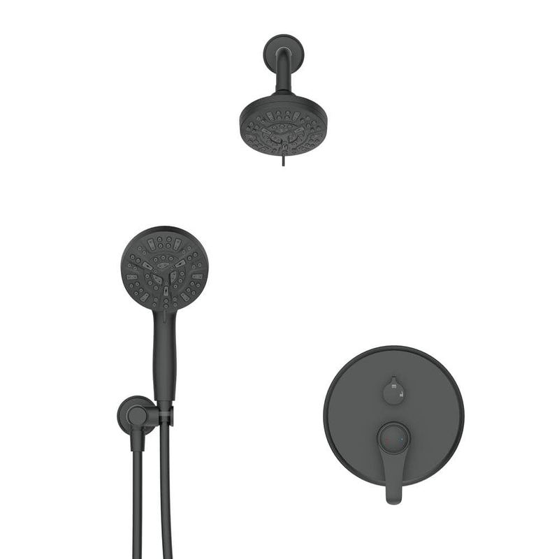 MYCASS - 1-Handle 14-Spray Shower Faucet 2 GPM with Adjustable Flow Rate in Matte Black (Valve Included)